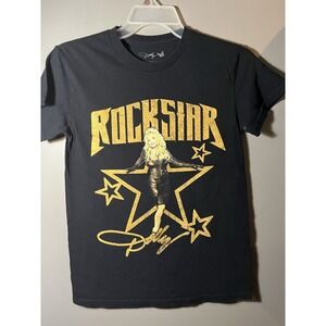 Dolly Parton T-Shirt Womens Size Small Black Rockstar Graphic Country
